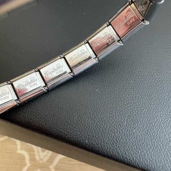 Vintage Italian Link charm bracelet stainless steel cancer crab zodiac sign y2K - Picture 7 of 10